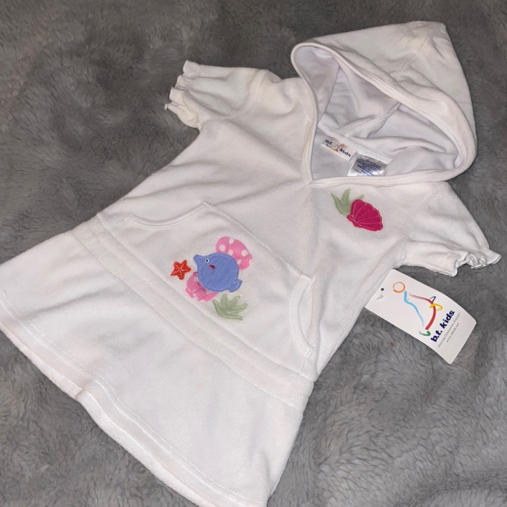 🌈 B.T. Kids beach cover up Baby Swimming Lessons Sz 18M Fish NEW